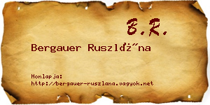 Bergauer Ruszlána névjegykártya
